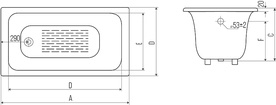 Чугунная ванна Goldman Classic 150x70| 150x70x40