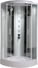 Душевая кабина с гидромассажем F 82-4 white 1000*1000*2150, профиль белый, передняя стенка - экранированное стекло,задняя - зеркальное,низкий поддонZZ