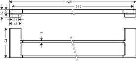 Полотенцедержатель двойной 648мм, (цв.шлиф.бронза), AddStoris ZZ