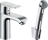 Смеситель Hansgrohe Metris 31285000 для раковины с гигиеническим душем| 4x20x15