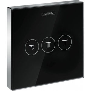 Модуль для душа, встр.в стену на 3 потребителя, внешняя часть БЕЗ скрытой части арт. 01800180, (стеклянный цв.черный/хром), ShowerSelect Glass ZZ
