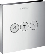 Запорно-переключающее устройство на 3 потребителя, внешняя часть без скрытой арт.01800180, (цв.хром), ShowerSelect ZZ