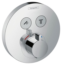 Термостат Highflow на 2 потребителя, внешняя часть круглая, без скрытой арт.01800180, (цв.хром), HG ShowerSelect ZZ