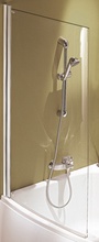 Шторка д/ванны MICROMEGA DUO 150х100, универсальная, профиль хром, стекло прозрачное ZZ