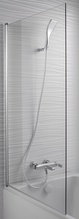 Шторка распашная на ванну для ванны STRUKTURA 80x140 см, профиль хром, ст.прозрачное, регул. шир. 80-81.5 см, ZZ