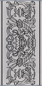 Декор Авеллино серый античный узор |7.4х15