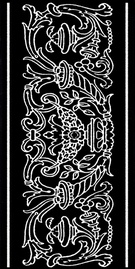 Декор Авеллино черный античный узор XX |7.4х15