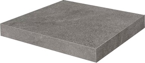 Ступень угловая клееная Портленд серый тёмный матовый обрезной 33x33x0,9