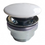 Донный клапан с керамической заглушкой, универсальный, хром/белый