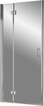 Дверь распашная маятниковая 1000(1000-1050)хh2000мм, вход 892мм, (правая),(цв. гл.серебро,ст.5мм прозр + Clean), Liga ZZ