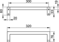Поручень (полотенцедержатель) 320мм, (цв.хром), Edition 90 Square ZZ