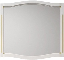 Зеркало Лаура 100, 980*900*22 мм, цвет белый матовый с бежевой патиной/swarovski золото, крепеж в комплекте, ZZ