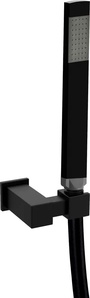 Душевой гарнитур (лейка пластик ABS, металлический шланг 1500мм, настенный держатель), (цв.черный матовый), Paffoni ZZ