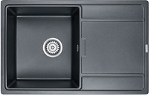 Мойка кухонная Paulmark Flugen PM217850-BLM черный металлик| 50x78x20