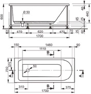 Ванна акриловая Veedi Mira 170x75 13217075+ Каркас 170х75  138000175 ZZ
