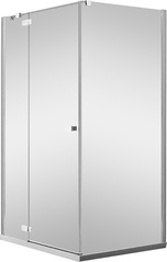 Дверь распаш. с неподв.сегментом,для монт с бок.панел, 1000(970-995)хh1950мм,вход 555мм,пет лев, (стек 6мм, проз.High Glass.,фурн.хром/пол/алюм) ZZ