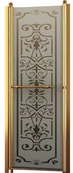 Дверь в нишу 900(865-935)хh1950мм, открывание наружу, вход 721мм, правая/левая, (профиль цв.золото, стекло 6мм мат.с прозр.рис), Bristol ZZ