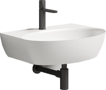 Раковина подвесная/накладная на столешн., 580х450хh150мм, с 1 отв.д/смес, без перелива, литой камень S-Stone, матовый цв.RAL 4004, Alda Wall 02 ZZ
