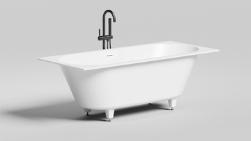 Ванна 1800х800хh600мм, встраив., литой камень S-Sense матов. цв.белый, д/к Up&Down в цвет ванны,интегрир.слив-перелив,ножки компл, Ornella Axis Kit ZZ