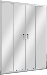 Душевой уголок Эстерсунд 120x80х200 см, двери раздвижные, профиль хром матовый, стекло матовое, прямоугольный, ZZ
