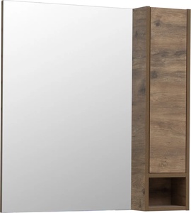 Зеркало-шкаф -90 см, правый, цв.дуб рустикальный  ZZ