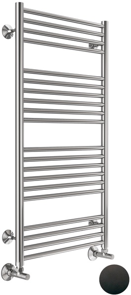 Полотенцесушитель водяной 500х1000 мм, П20, фитинги в комплекте, цв. черный матовый, ZZ