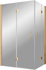 Душевое ограждение AFA-F 100x120x190 см, левое, угловое прямоугольное, двери распашные, профиль бронза, стекло туркузан ZZ