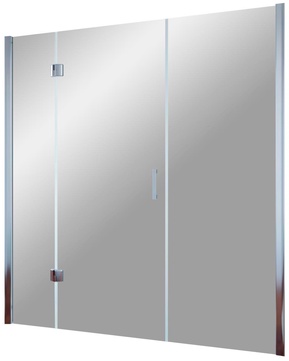 Дверь в нишу AFP-F 170x190 см, одностворчатая распашная, левая, с двумя неподвижными элементами, профиль матовый хром, стекло сатин ZZ