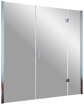 Дверь в нишу AFP-F 130x190 см, правая, одностворчатая распашная, профиль глянцевый хром, стекло сатин ZZ