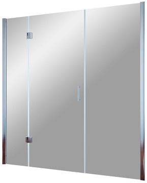 Дверь в нишу AFP-F 170x190 см, одностворчатая распашная, левая, с двумя неподвижными элементами, профиль глянц.хром, стекло сатин ZZ