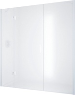 Дверь в нишу AFP-F 130x190 см, левая, одностворчатая распашная, с двумя неподвижными элементами, профиль белый, стекло сатин, покрытие BriteGuard, ZZ