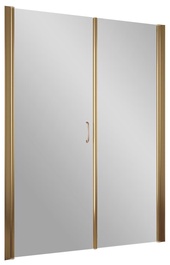 Дверь в нишу EP-F-2, 130x190 см, левая, распашная с неподвижным элементом, профиль бронза, стекло сатин ZZ
