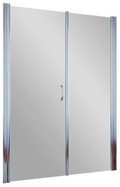 Дверь в нишу EP-F-2, 135x190 см, левая, распашная с неподвижным элементом, профиль глянцевый хром, стекло прозрачное ZZ