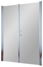 Дверь в нишу EP-F-2, 110*190 см, правая, распашная с неподвижным элементом, профиль глянцевый хром, стекло прозрачное ZZ