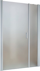 Дверь в нишу EP-F-2, 1020-1070x1890 мм, ЛЕВАЯ,  распашная с неподвижным элементом, матовый хром, стекло сатин, покрытие BriteGuard ZZ