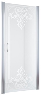 Дверь в нишу EP, 95*190 см, профиль гл.хром, стекло прозрачное, матовый декор " ARTDECO D2" ZZ товар