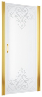 Дверь в нишу EP ARTDECO D1, 90x200 см, профиль золото, рисунок прозрачный стекло матовое(С ПОКРЫТИЕМ), правая ZZ