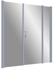 Дверь в нишу EP-2F, 160x190 см, распашная, правая, профиль мат.хром, стекло прозрачное ZZ