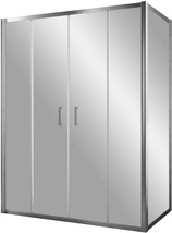 Душевое ограждение Z2P+ZPV, 150x100x1900 мм, профиль мат. хром, стекло сатин, БЕЗ поддона ZZ