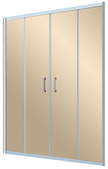 Дверь в нишу Z2P, 200x190 см, двухстворчатая раздвижная, профиль хром матовый, стекло бронза ZZ