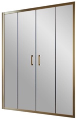 Дверь в нишу Z2P, 170*190 см, двухстворчатая раздвижная, профиль бронза, стекло прозрачное ZZ