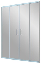 Дверь в нишу Z2P, 160x190 см, двухстворчатая раздвижная, профиль хром матовый, стекло сатин ZZ
