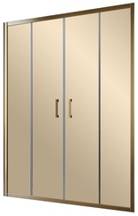 Дверь в нишу Z2P, 160x190 см, двухстворчатая раздвижная, профиль бронза, стекло бронза с покрытием QuickNano ZZ
