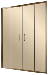 Дверь в нишу Z2P, 170*190 см, двухстворчатая раздвижная, профиль бронза, стекло бронза QuickNano ZZ