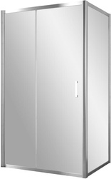 Душевое ограждение ZP+ZPV, 120*100*1900 мм, профиль хром, стекло прозрачное, БЕЗ поддона ZZ