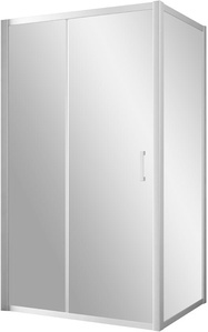 Душевое ограждение ZP+ZPV, 140*90*1900 мм, профиль матовый хром, стекло прозрачное, БЕЗ поддона ZZ