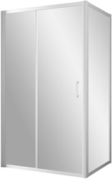 Душевое ограждение ZP+ZPV, 100x80x1900 мм, профиль хром матовый, стекло прозрачное, БЕЗ поддона ZZ