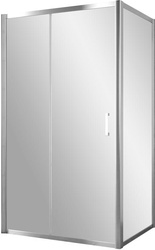 Душевое ограждение ZP+ZPV, 100x80x1900 мм, профиль хром глянцевый, стекло сатин, БЕЗ поддона ZZ