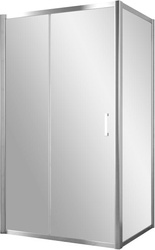 Душевое ограждение Z2P+ZPV, 200x100x1890 мм, профиль глянц. хром, стекло сатин с покрытием QuickNano ZZ