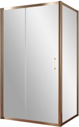 Душевое ограждение ZP+ZPV, 120*100*1900 мм, профиль бронза, стекло прозрачное, БЕЗ поддона ZZ